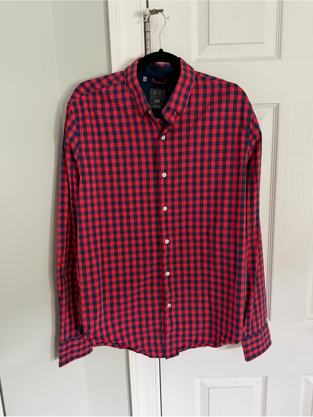 Under Armour Red & Navy Plaid Button-Down Shirt